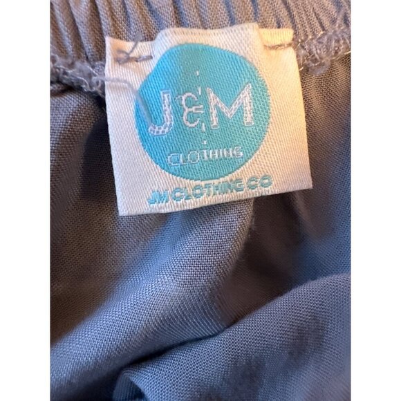 J&M Womens Light Blue Ruffle Hem Rayon Top Short-Sleeve Size M - Picture 2 of 4